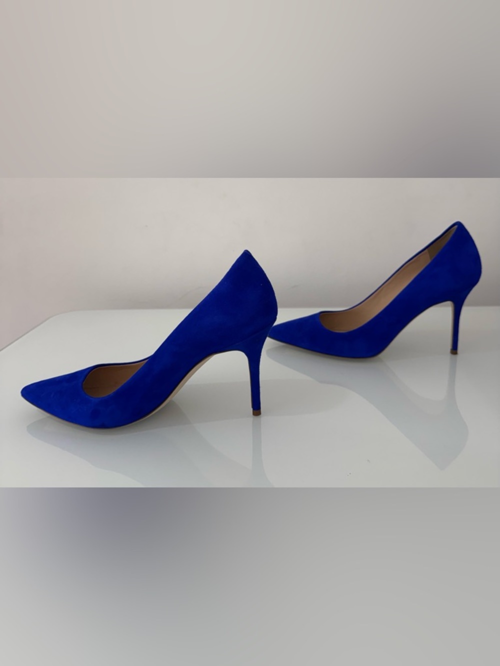 J. Crew Cobalt Blue Suede Pointed-Toe Pumps Size 7 - Picture 4 of 7